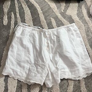 Auden Soft White eyelet Sleep Shorts